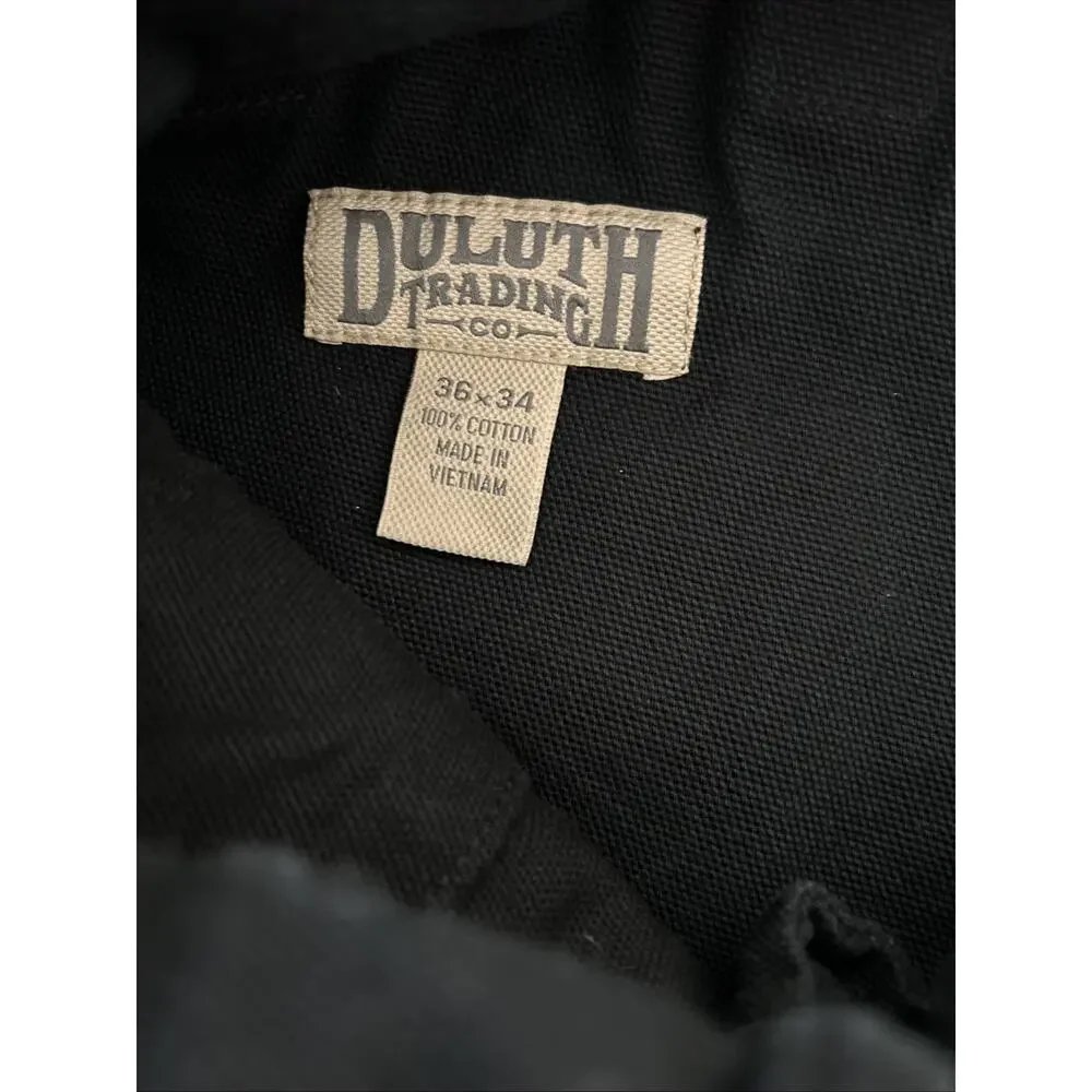 Duluth Double Front Knee Cargo Utility Pants 35x32.5” Relaxed Mens Black